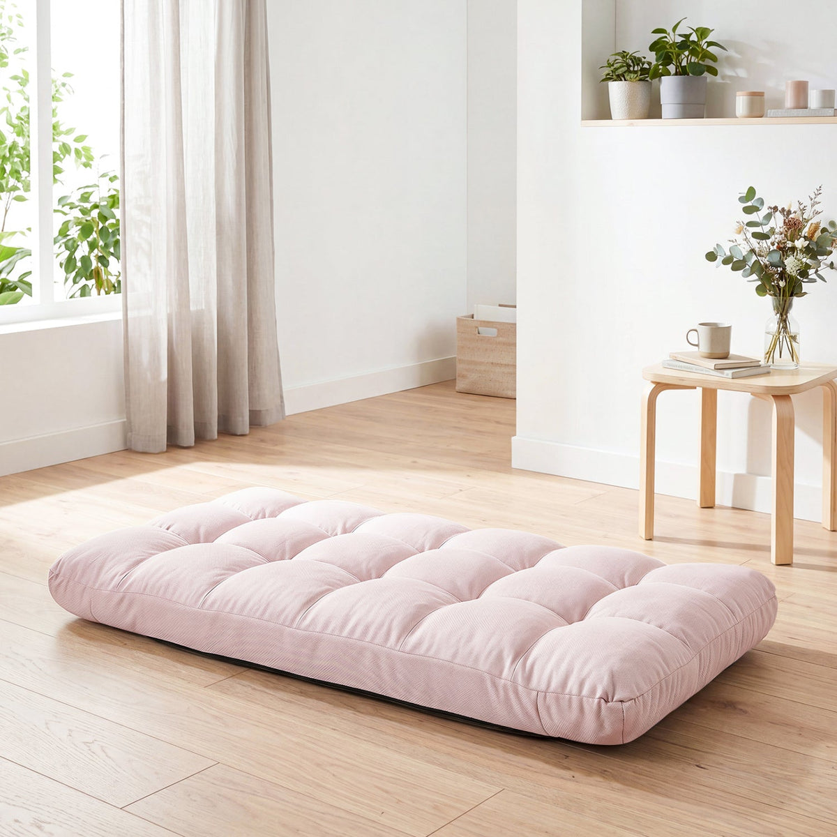 14-Position Adjustable Folding Lazy Gaming Sofa-Light Pink