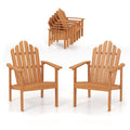 2-Pack Stackable Adirondack Chairs with Solid Acacia Wood for Patio
