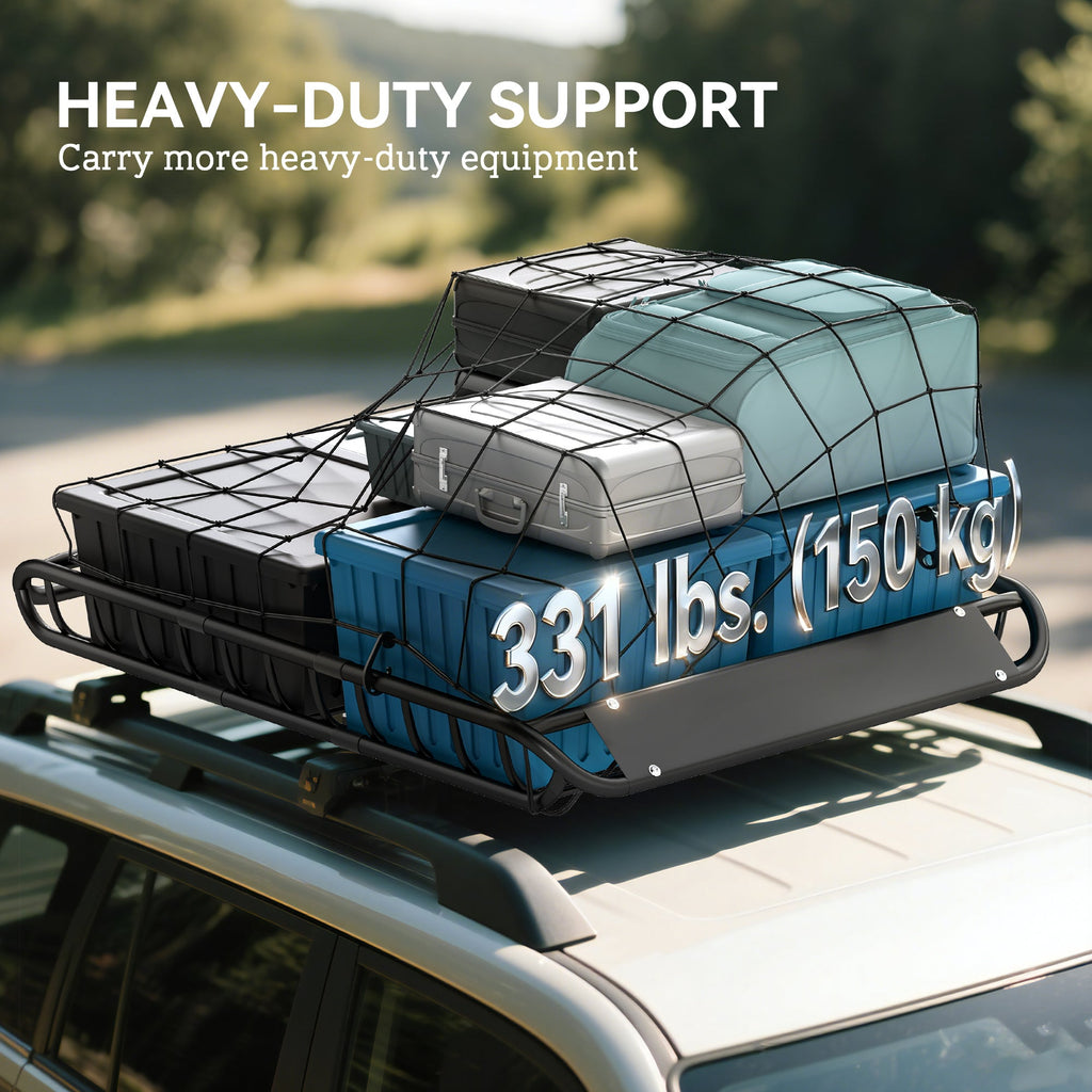 Roof Rack Cargo Carrier Basket, 150LBS Heavy Duty Roof Basket, 46" x 36" x 4.5" Rooftop Cargo Carrier for SUV, Truck