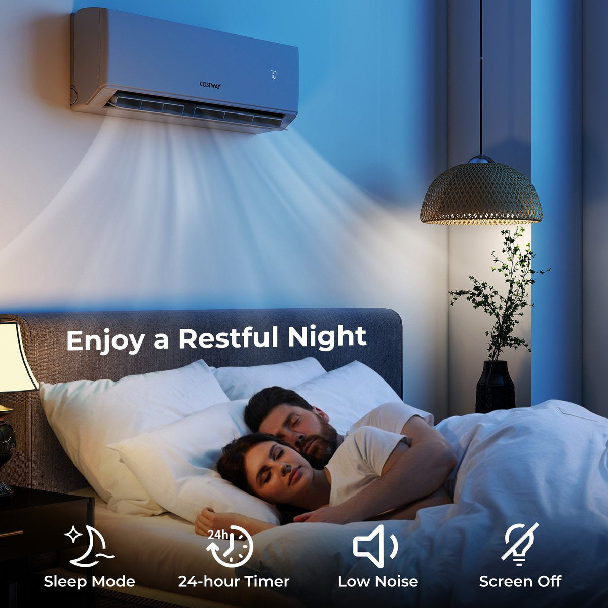 UltrEco 36,000 BTU 3 Zone Mini Split Heat Pump, 23 SEER2, Wifi, 9K + 9K + 18K