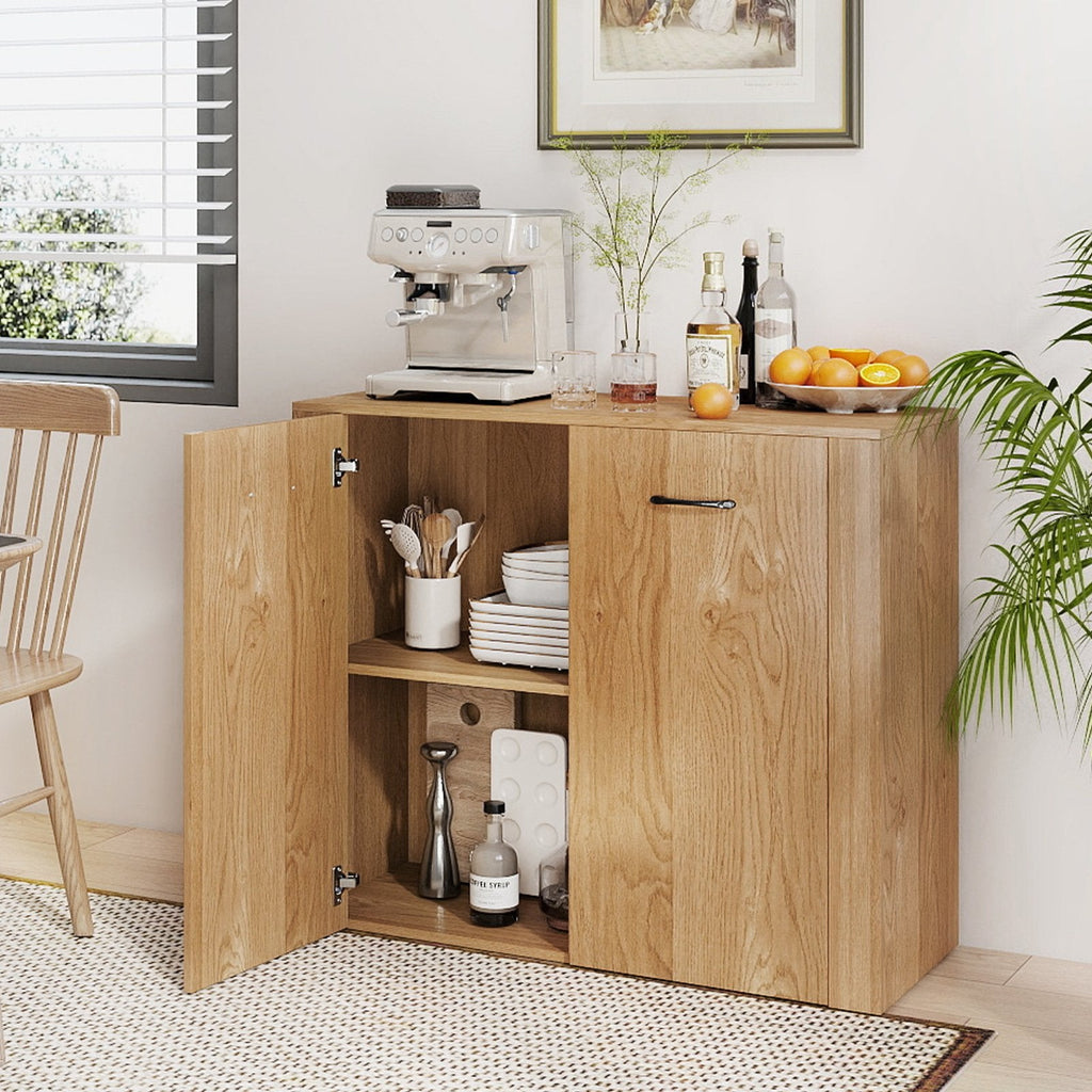 38 inches Buffet Modern Sideboard Cabinet with Storage-Natural