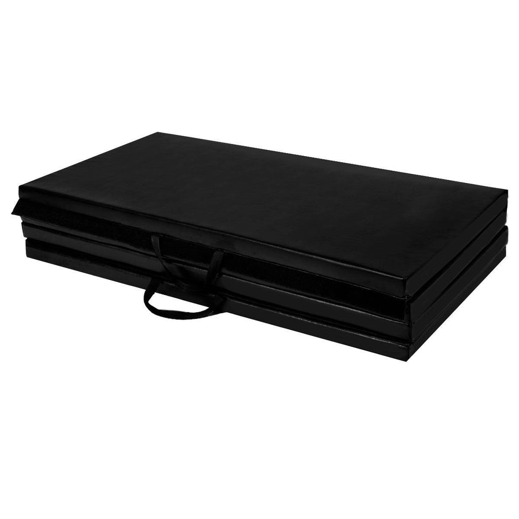 4 ft x 8 ft x 2 Inch Folding Panel Exercise Gymnastics Mat-Black