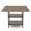 47 Inch Rectangular Dining Table with 2 Open Storage Shelves and Sturdy Metal Legs for 4-6-Rustic Brown