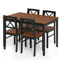 5 Piece Dining Table Set with Rectangular Kitchen Table and 4 Chairs for 4 People-Coffee