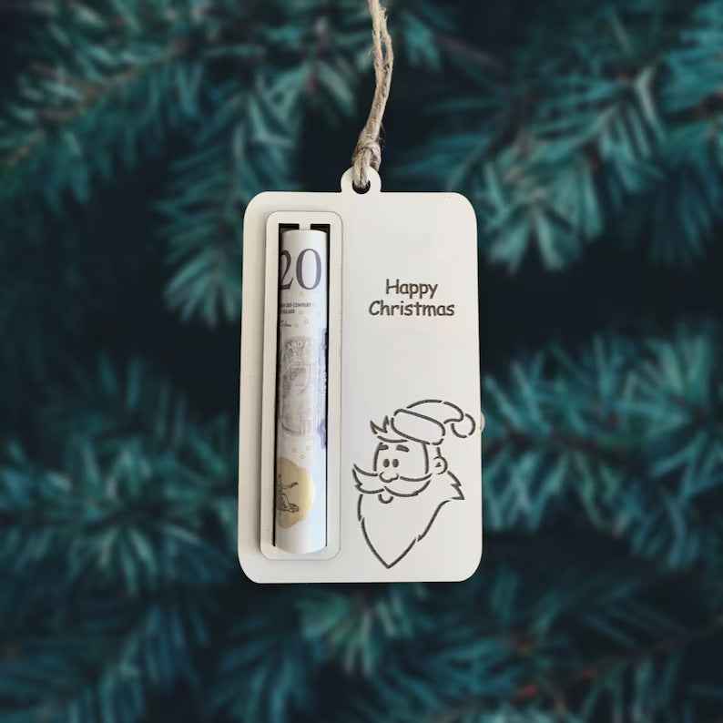Christmas Cash Gift Ornaments Wooden Creativity