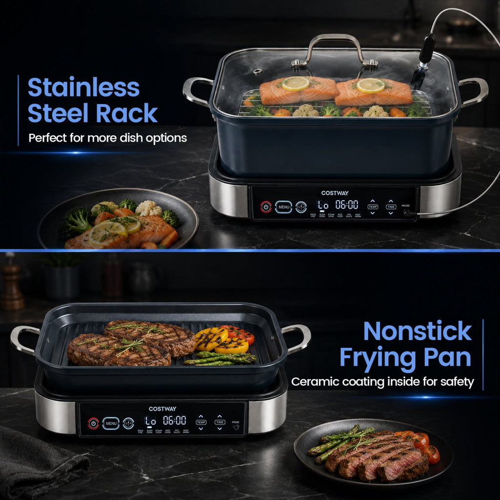 6-in-1 Programmable Slow Cooker with Keep Warm Functions and Adjustable Timer, Control