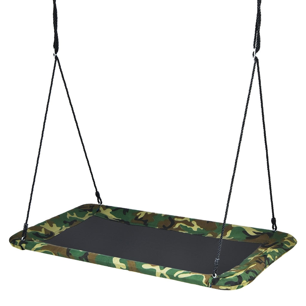 60 Inches Platform Tree Swing Outdoor with, 2 Hanging Straps-Camouflage