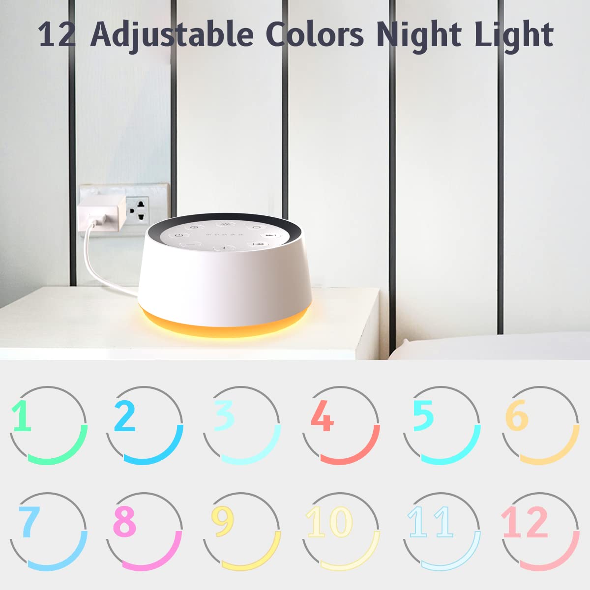 BrownNoise Sound Machine with 30 Soothing Sounds 12 Colors Night Light White Noise Machine for Adults Baby Kids Sleep Machines with Memory Function 36 Volume Levels 5 Timers for Home Office Travel 🍁 All In One Marketplace Canada