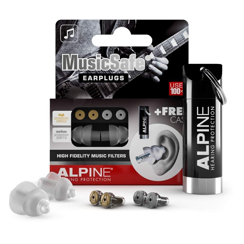 Alpine MusicSafe High Fidelity Music Ear Plugs for Noise Reduction - 2 Interchangeable Filter Sets - Professional Musician Hearing Protection - Hypoallergenic Reusable Soft Transparent Earplugs 🍁 All In One Marketplace Canada