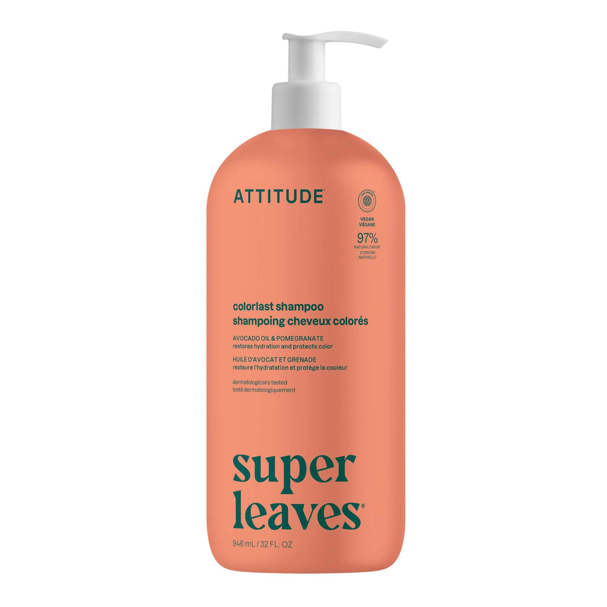 ATTITUDE Colorlast Hair Shampoo, EWG Verified, For Color Treated Hair, Protects Color, Naturally Derived Ingredients, Vegan and Plant Based, Avocado Oil & Pomegranate, 946 mL 🍁 All In One Marketplace Canada