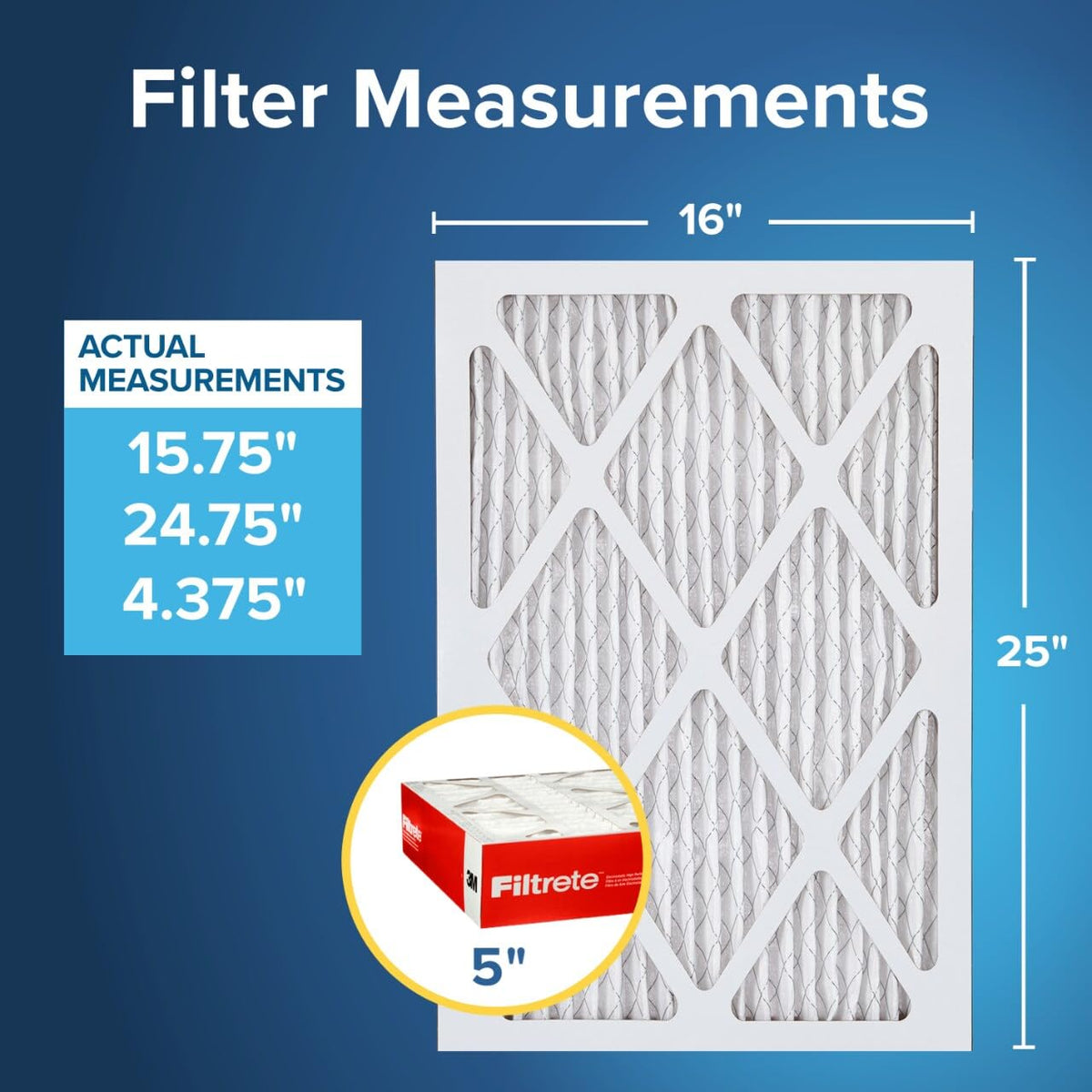 Filtrete 16x25x5 Air Filter MERV 11, MPR 1000 Micro Allergen Defense 2-Pack, Fits Lennox, AC Furnace HVAC Filters for Home, Pleated Electrostatic (Actual Size 15.63x24.74x4.31 in) 🍁 All In One Marketplace Canada