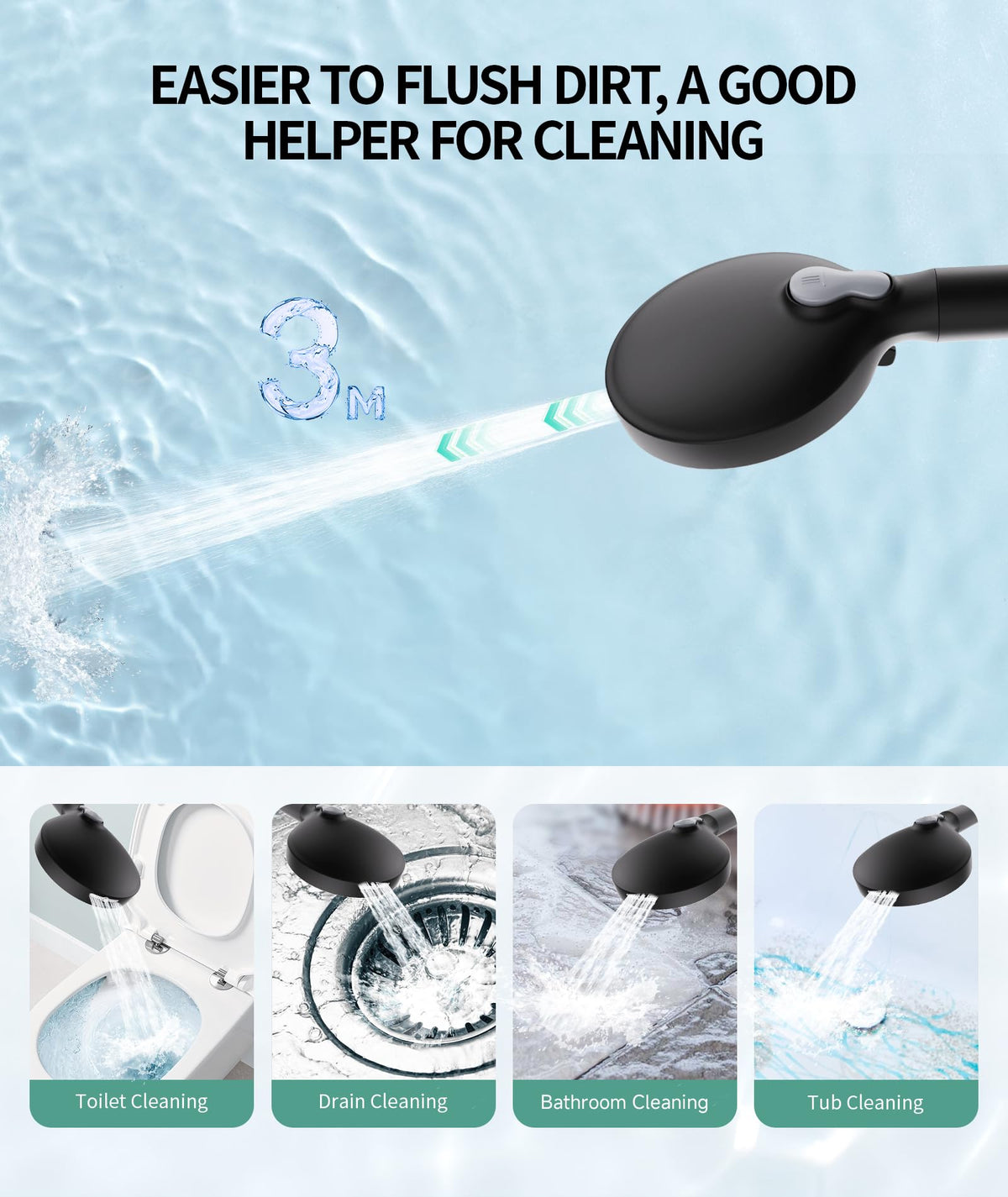 SR SUN RISE Filtered Shower Head with Handheld, High Pressure 9 Spray Mode Matte Black Showerhead with Filters, Detachable Shower Head,Water Softener Filters Beads for Hard Water - Remove Chlorine 🍁 All In One Marketplace Canada