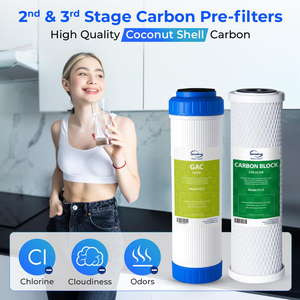 iSpring F9K NSF Certified 1-Year Reverse Osmosis Water Filter, Alkaline Remineralization Filters for 6-Stage RO Systems, Without RO Membrane 🍁 All In One Marketplace Canada
