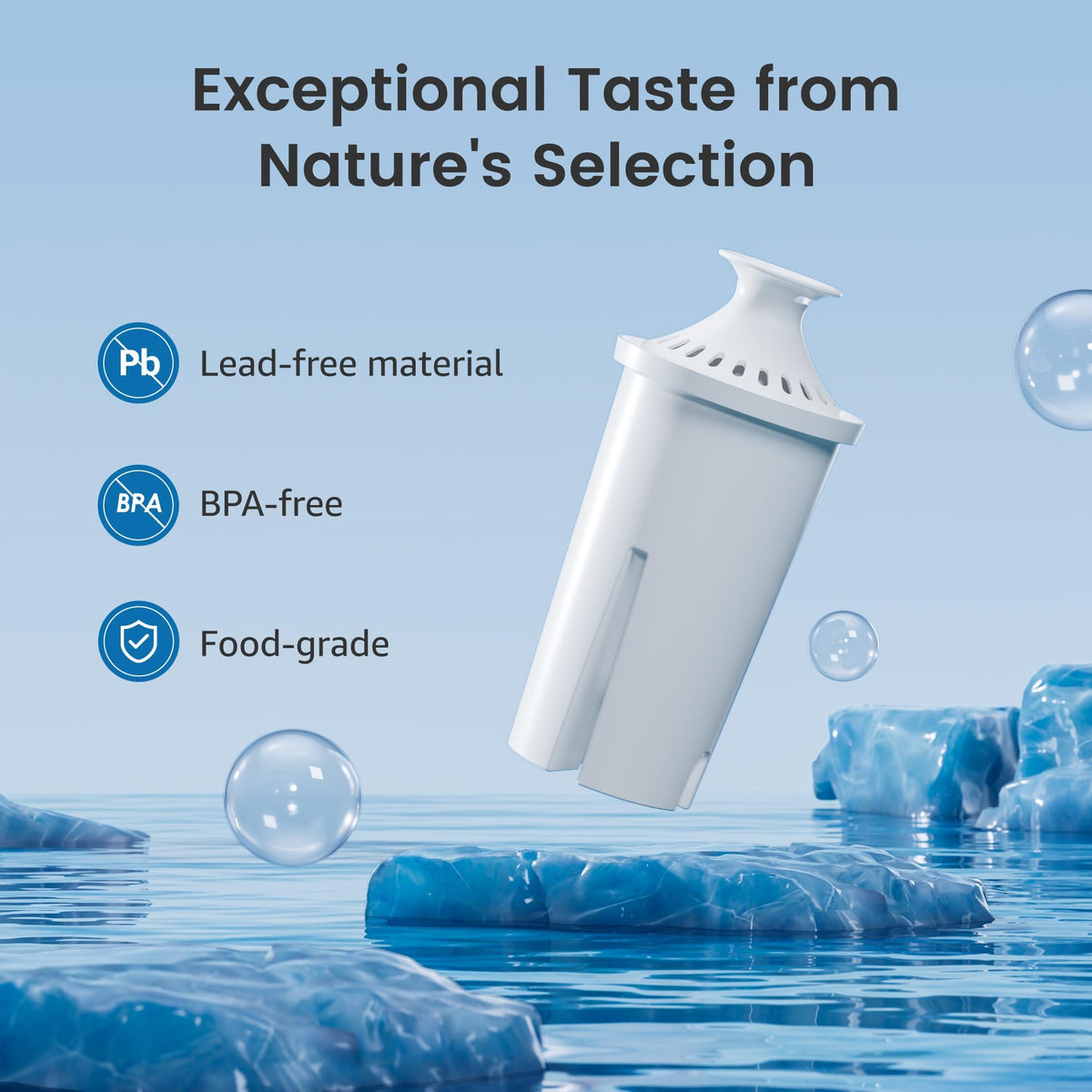 AQUA CREST CF06A Replacement for Brita® Filter, Brita® Water Pitchers and Dispensers, Classic OB03, Mavea® 107007, and More, NSF Certified Pitcher Water Filter, 1 Year Filter Supply, 6 Pack 🍁 All In One Marketplace Canada