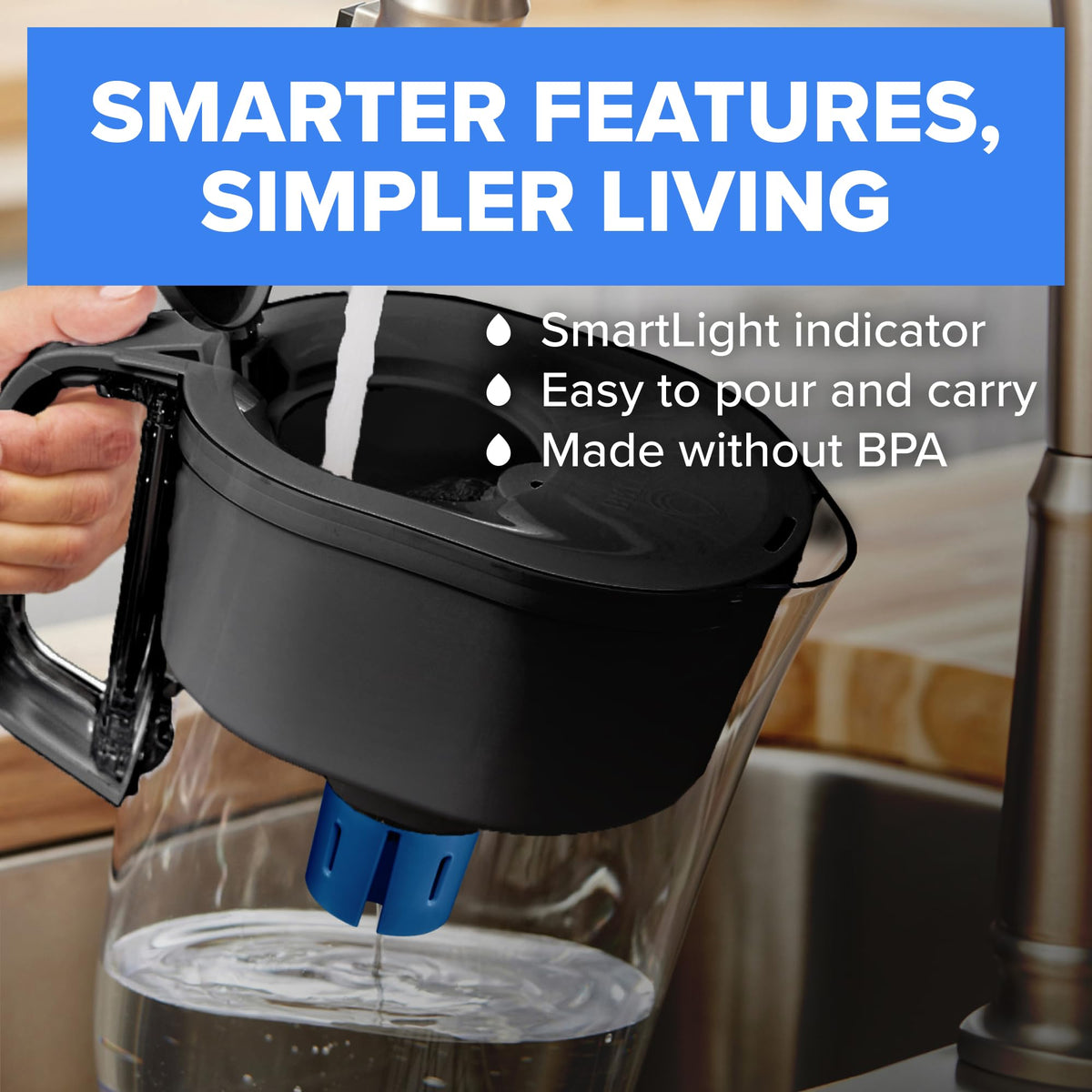 Brita 6 Cup Elite Filter Pitcher with Smart Light Indicator, Reduces 30+ Contaminants including Lead and Microplastics, Filter lasts 6 months, Metro, White 🍁 All In One Marketplace Canada