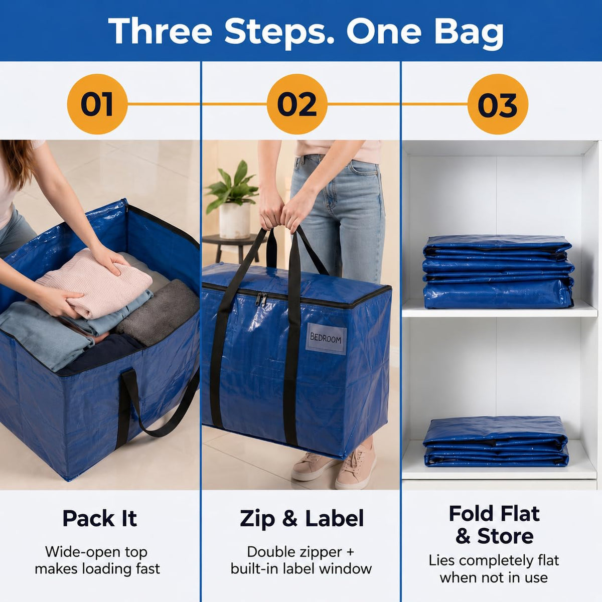 ClearSpace Heavy Duty Moving Bags or Storage Bag, 8 Pack – Large Moving Boxes with Backpack Straps, Zippers & Handles – Perfect for College Dorm, Traveling, Camping, Christmas Decorations 🍁 All In One Marketplace Canada