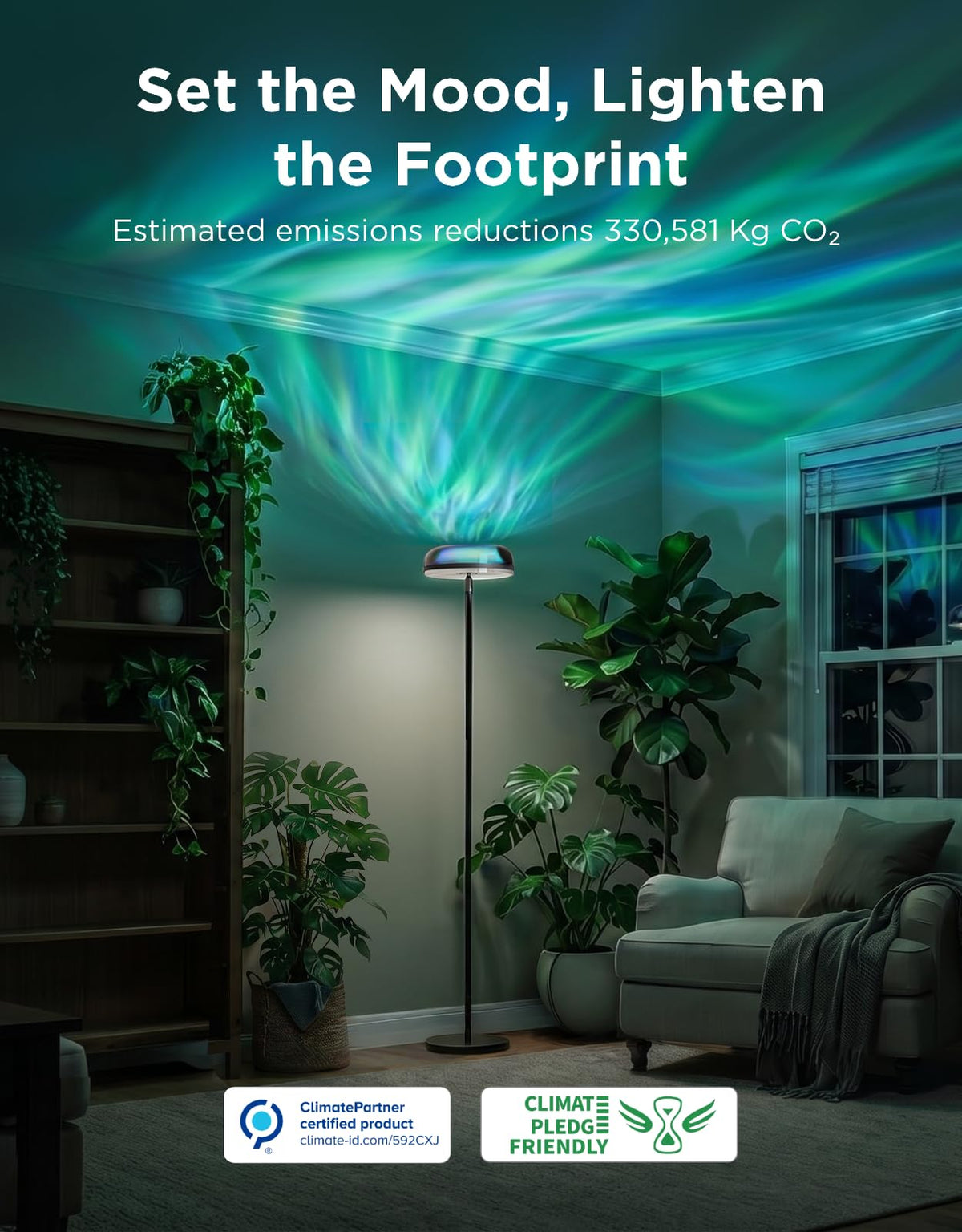 Govee Uplighter Floor Lamp for Living Room, RGBIC Ripple Projector, Smart Floor Lamp for Bedroom, Compatible with SmartThings, Matter, LED Modern Corner Floor Light, Warm Cool White Standing Lamp 🍁 All In One Marketplace Canada