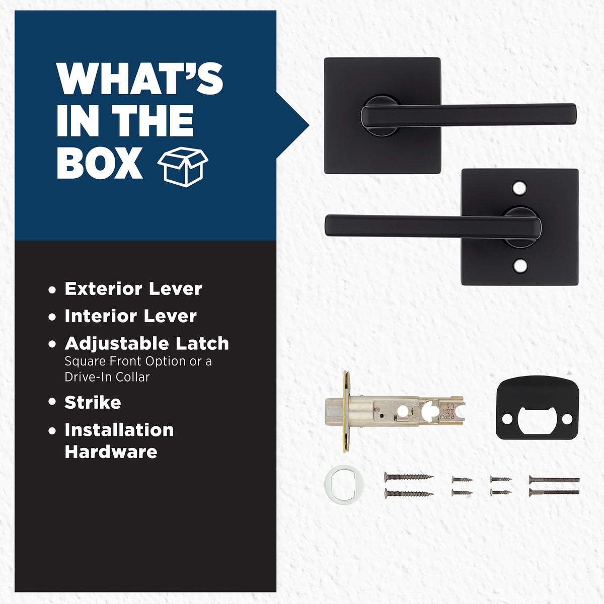 Weiser Halifax Matte Black Door Handle, Reversible Passage Lever, Interior Door Handles for Hall and Closet Door, Non-locking Hall/Closet Door Handles, Modern Home Décor 🍁 All In One Marketplace Canada