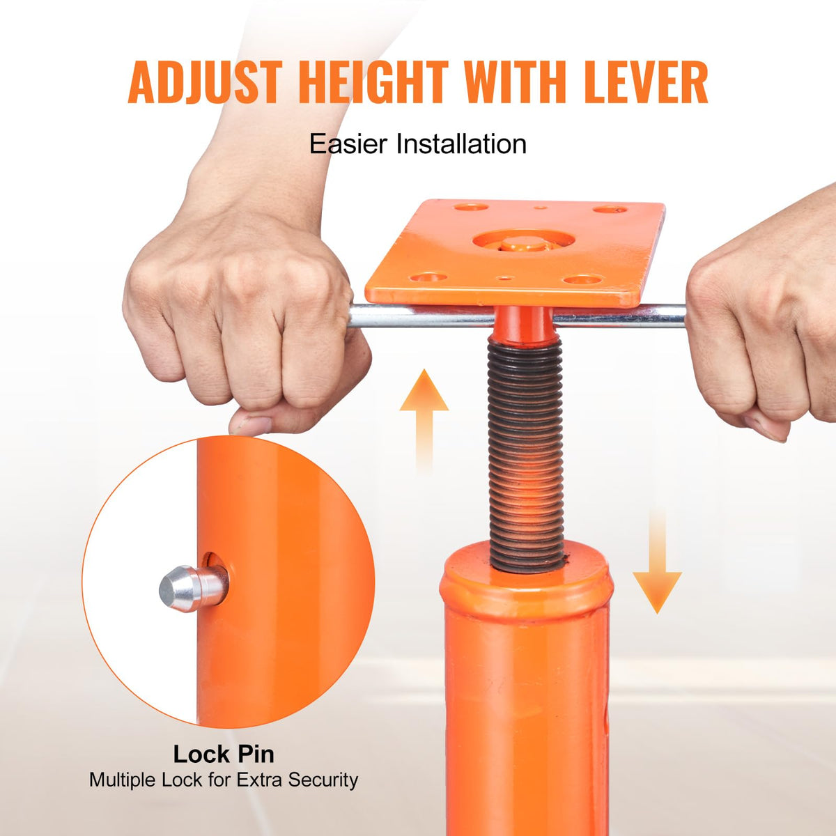 VEVOR House Floor Jack, 56"-100" Height Range, 18000 lbs Max Load Capacity, Adjustable Support Beam Basement Jack Post Pole for Leveling, Lift Support Steel Telescoping Jack for Temporary Support 🍁 All In One Marketplace Canada