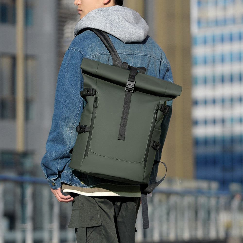 Fashionable Roll-top High-capacity Waterproof Travel Backpack