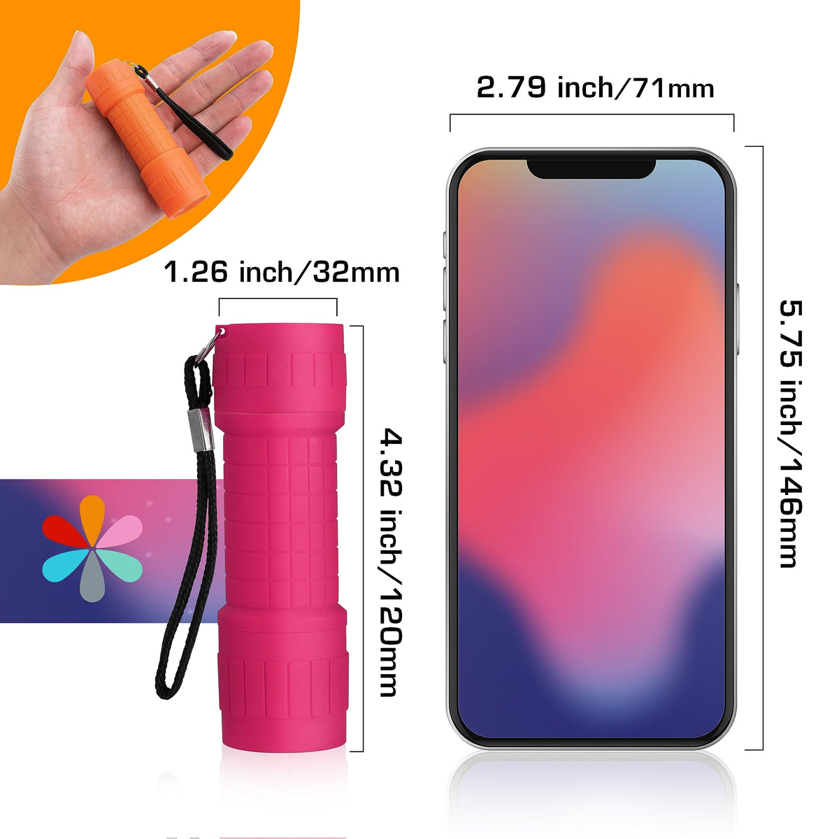 EverBrite 6-Pack Mini 9-LED Flashlight with Lanyard, Impact Handheld Torch Assorted Colors with 3AAA Battery Included (Hurricane Supplies, Camping), Gift to Halloween, Christmas 🍁 All In One Marketplace Canada
