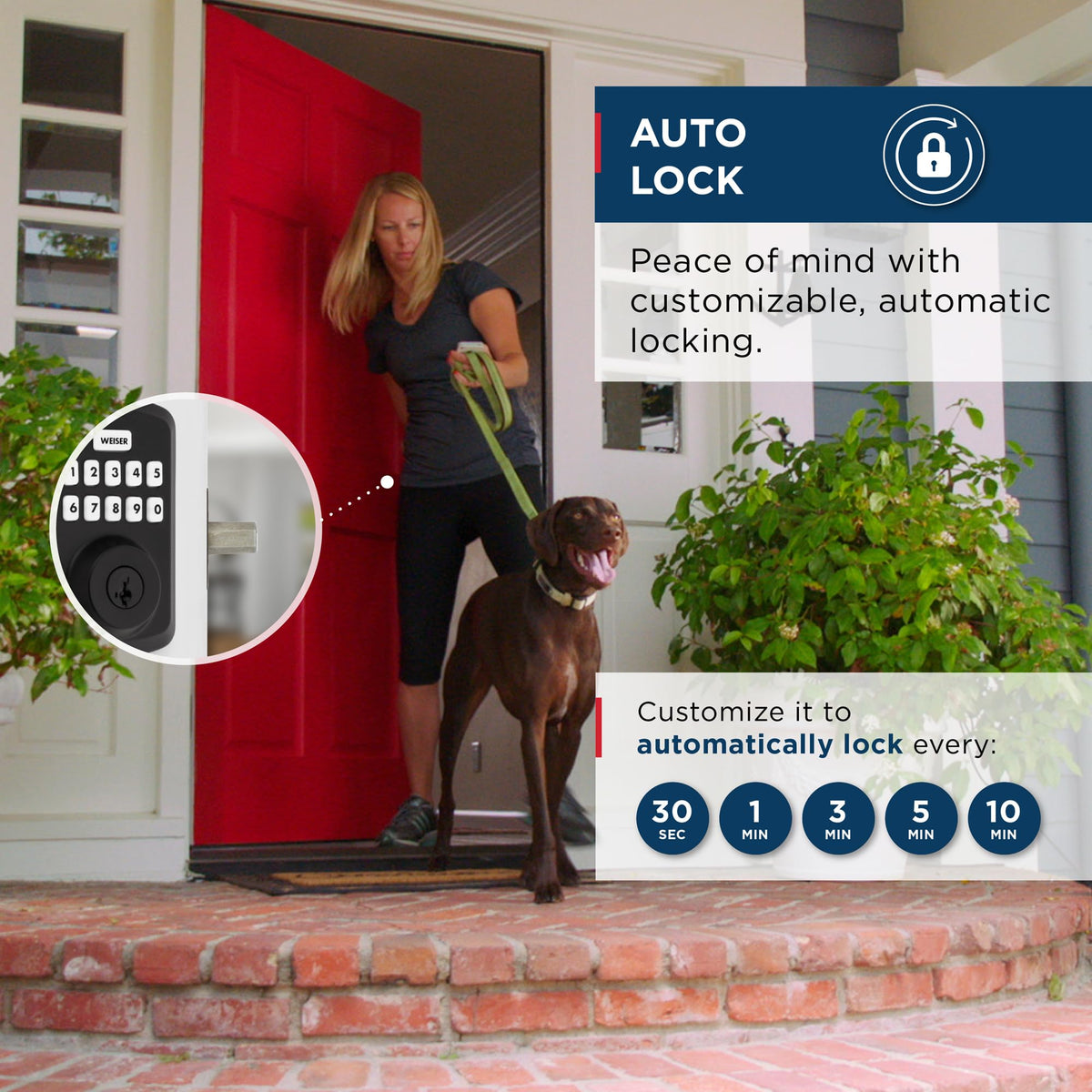 Weiser Powerbolt 3 Matte Black Keyless Entry Door Lock/Deadbolt Lock, 10-Button Keypad Door Lock with Auto Lock and 12-Month Battery Life, Electronic Door Locks for Front Door, Home Décor 🍁 All In One Marketplace Canada