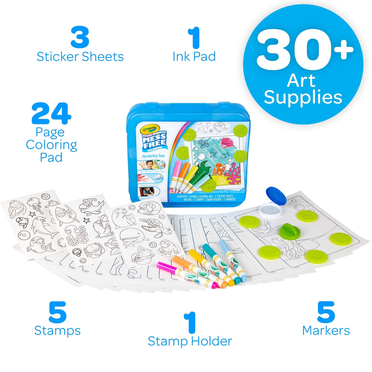 Crayola Color Wonder Mess Free Coloring Activity Set (30+ Pcs), Travel Art Kit, Gift for Kids & Toddlers, Ages 3+ 🍁 All In One Marketplace Canada