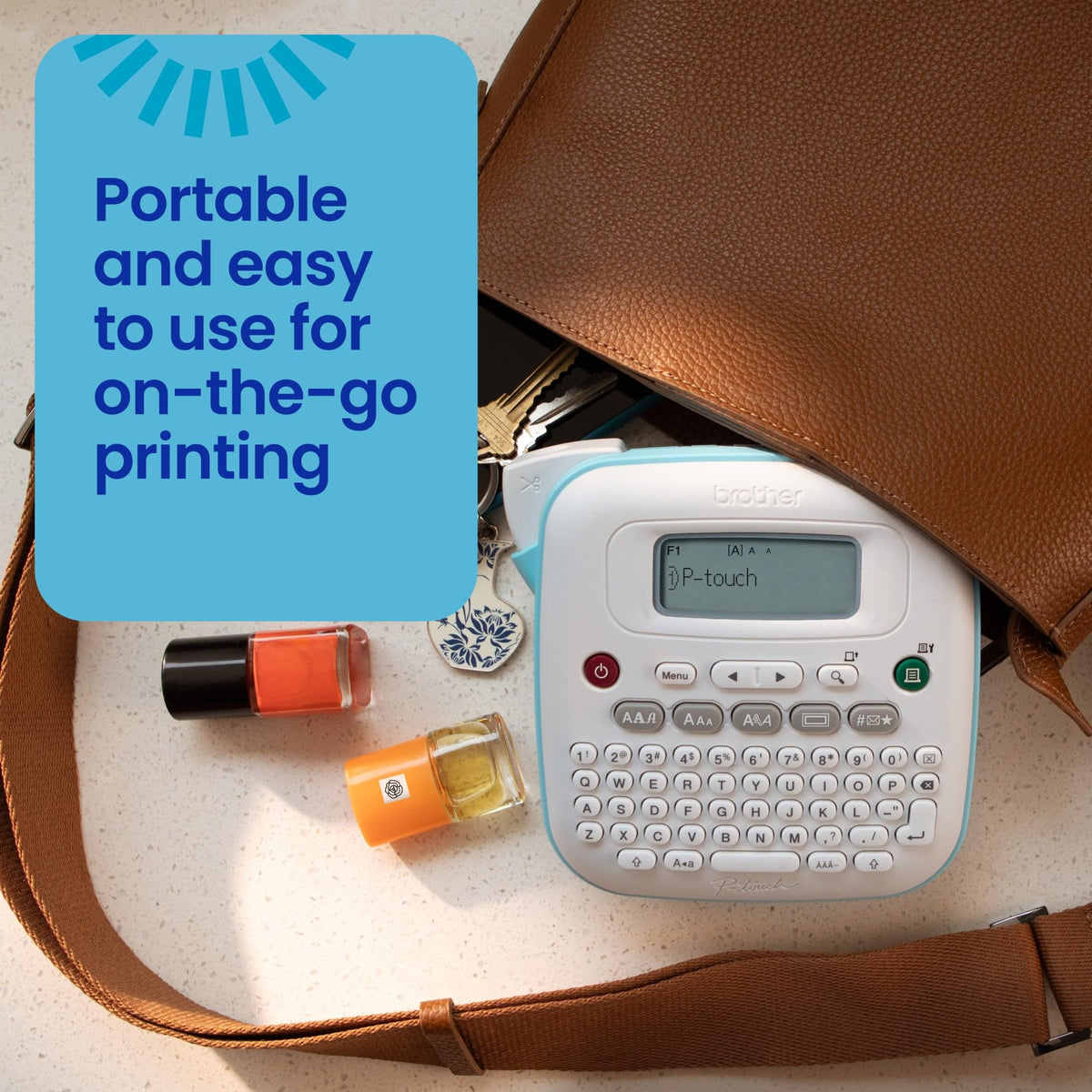 Brother P-Touch PT-N20 Personal Desktop Label Maker, Portable, Handheld and Prints, P-Touch Btag ~½” (12mm) Wide Color Personalized Label Tapes 🍁 All In One Marketplace Canada