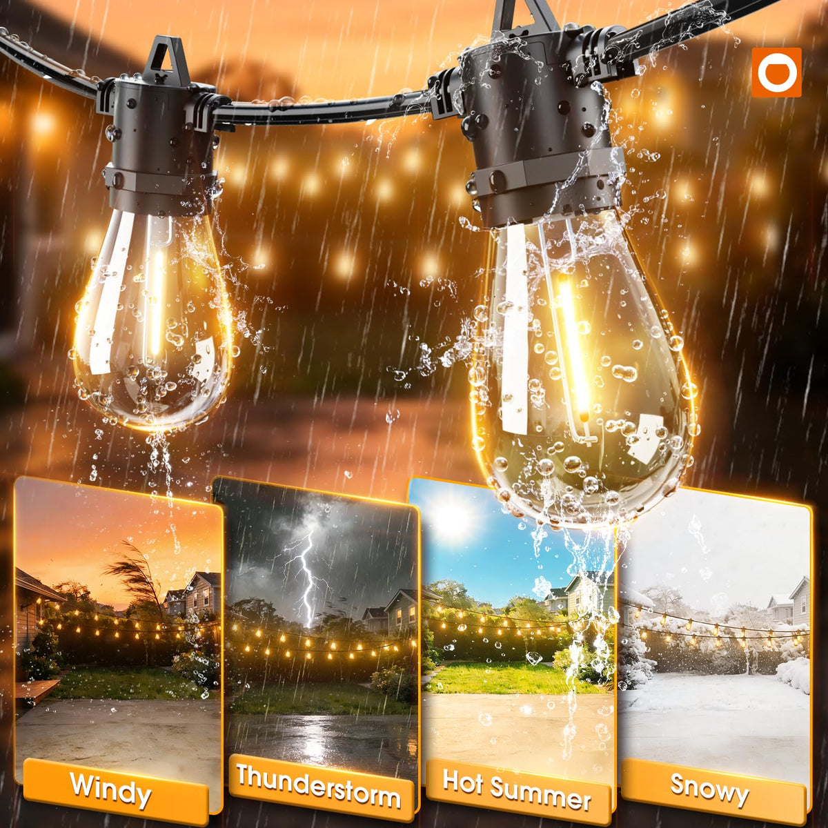 addlon 50FT LED Outdoor String Lights Waterproof Patio Lights with 16+1 Edison Shatterproof Bulbs, Commercial Grade Weatherproof Strand, ETL Listed Decorative for Garden or Patio 🍁 All In One Marketplace Canada