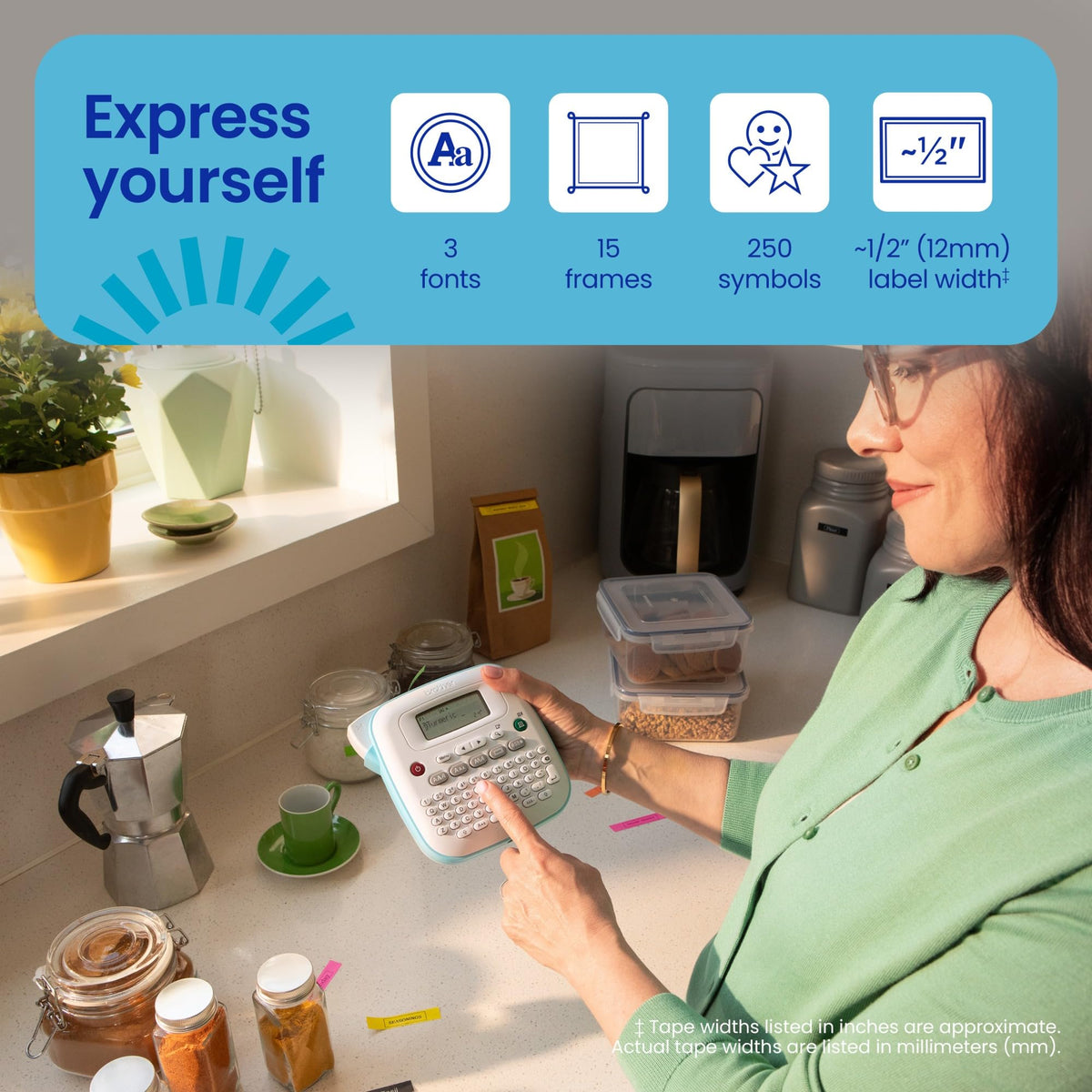 Brother P-Touch PT-N20 Personal Desktop Label Maker, Portable, Handheld and Prints, P-Touch Btag ~½” (12mm) Wide Color Personalized Label Tapes 🍁 All In One Marketplace Canada