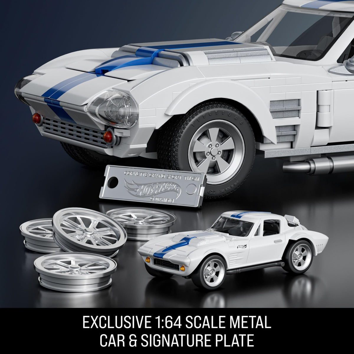 Mattel Brick Shop Hot Wheels Elite Series Building Set, Corvette Grand Sport with 918 Pieces, Realistic Details and Custom Decals, Adult Collectors and Kids Ages 10+ 🍁 All In One Marketplace Canada