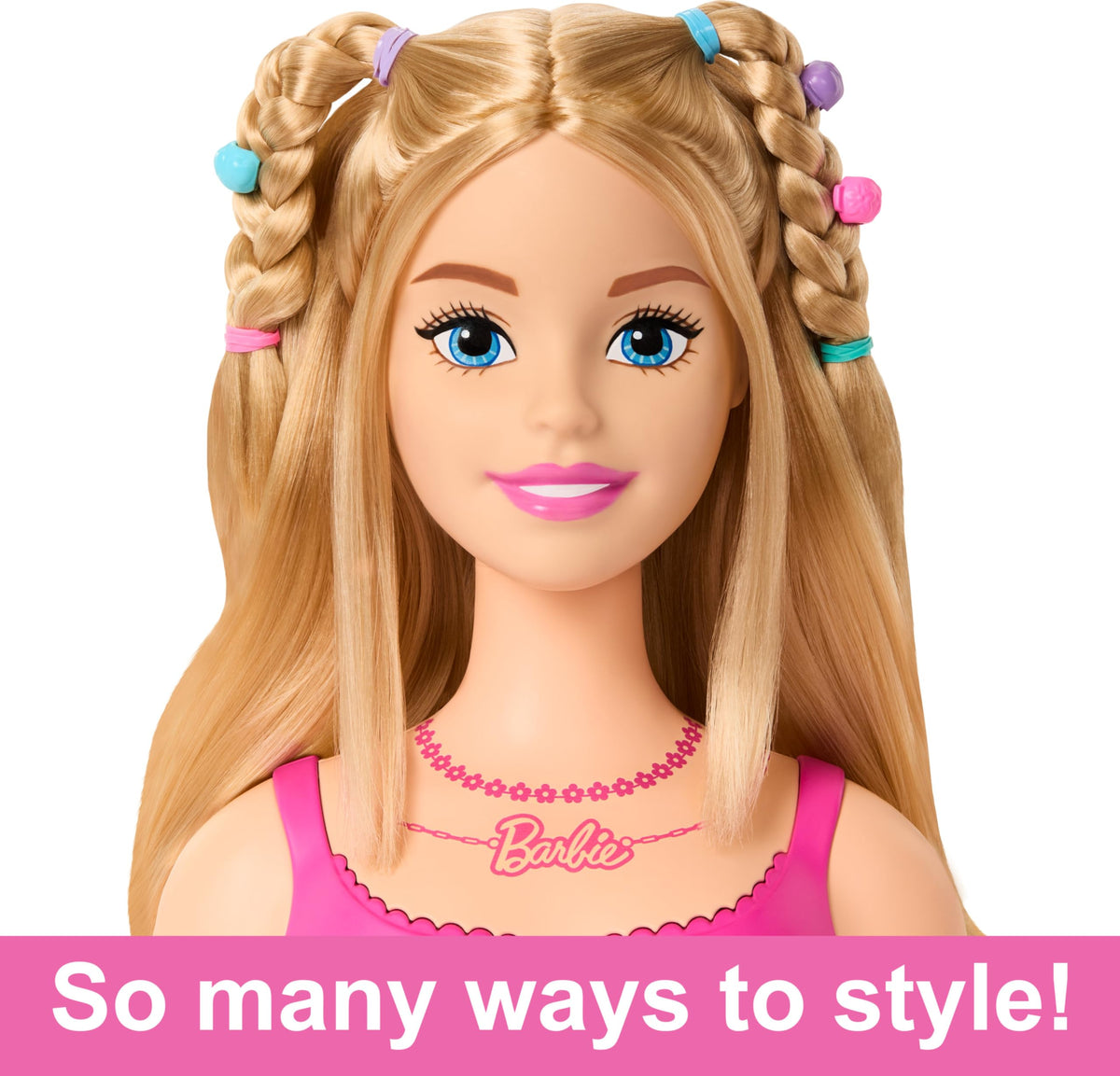 Barbie Doll Styling Head, Blond Hair with 20 Colorful Accessories, Doll Head for Hair Styling 🍁 All In One Marketplace Canada