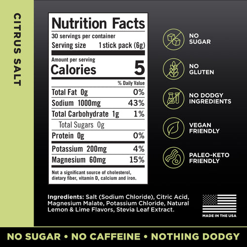 Drink LMNT Zero Sugar Electrolytes - Citrus Salt | Drink Mix | 30-Count 🍁 All In One Marketplace Canada