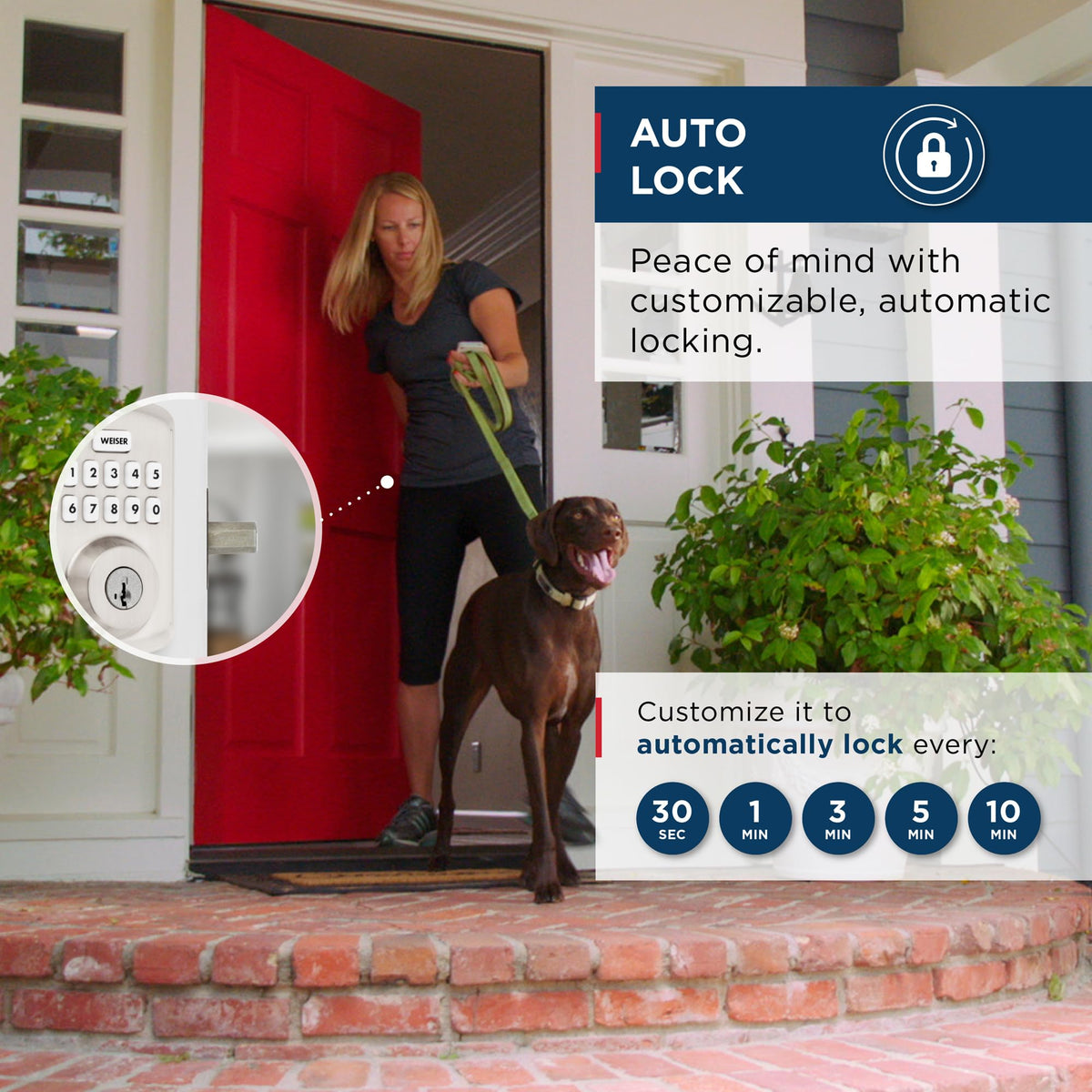 Weiser Powerbolt 3 Satin Nickel Keyless Entry Door Lock/Deadbolt Lock, 10-Button Keypad Door Lock with Auto Lock and 12-Month Battery Life, Electronic Door Locks for Front Door, Home Décor 🍁 All In One Marketplace Canada