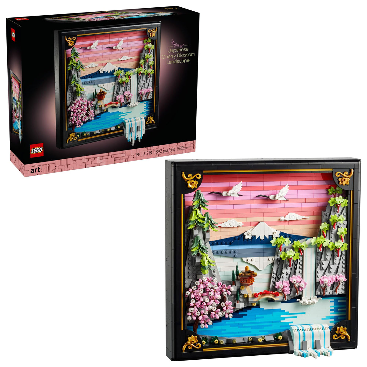 LEGO Art Japanese Cherry Blossom Landscape Building Set for Adults - Room Decoration & Gift for Women & Men, Ages 18+ - Framed Wall Decor, Stand or Hang to Display - 31218 🍁 All In One Marketplace Canada