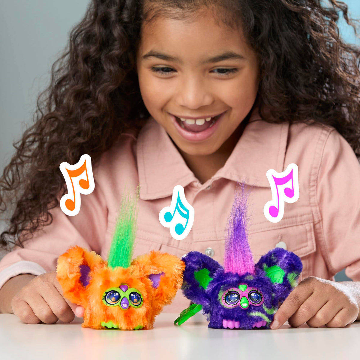 Furby Furblets 2 Pack of Fall Edition Mini Friends Trick-Ee & Boo-Kin, Electronic Halloween Plush Toys for Girls & Boys 6+, Multicolor