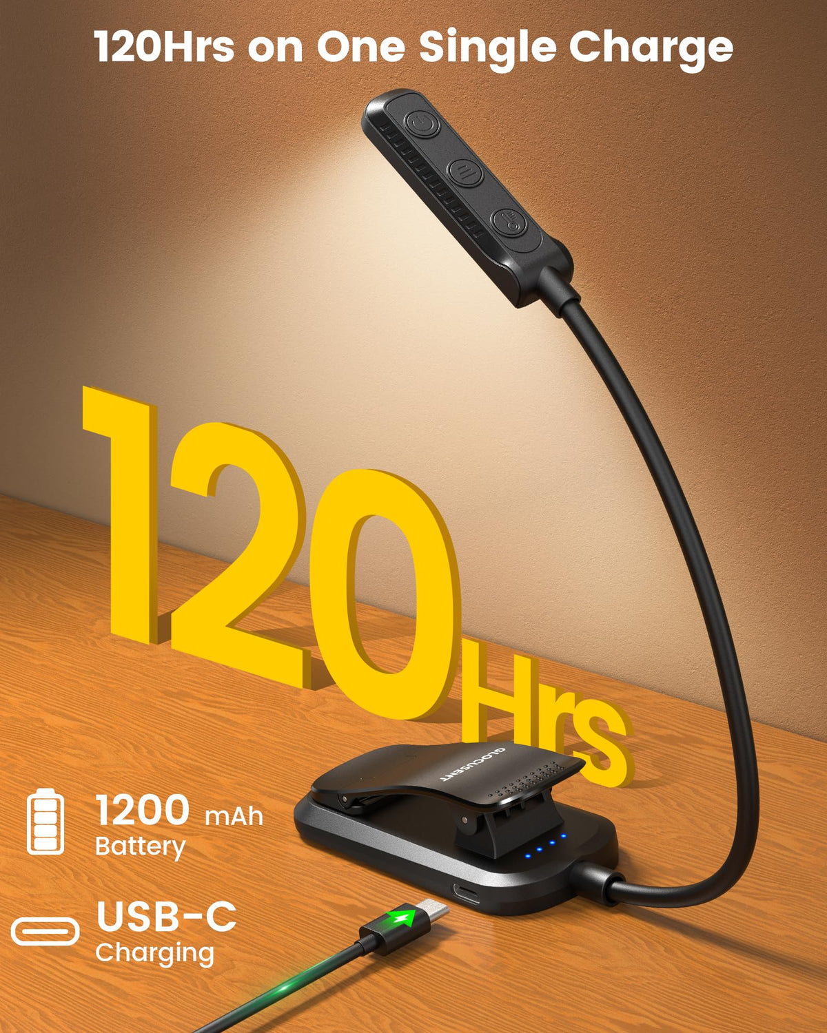 Glocusent 13 LED Book Light for Reading in Bed, Eye-Caring 3 Amber Colors & Stepless Dimming, Travel Clip on Book Reading Light Lasts 1 Week to 2 Months, Gifts for Book Lovers, Men, Women & Kids 🍁 All In One Marketplace Canada