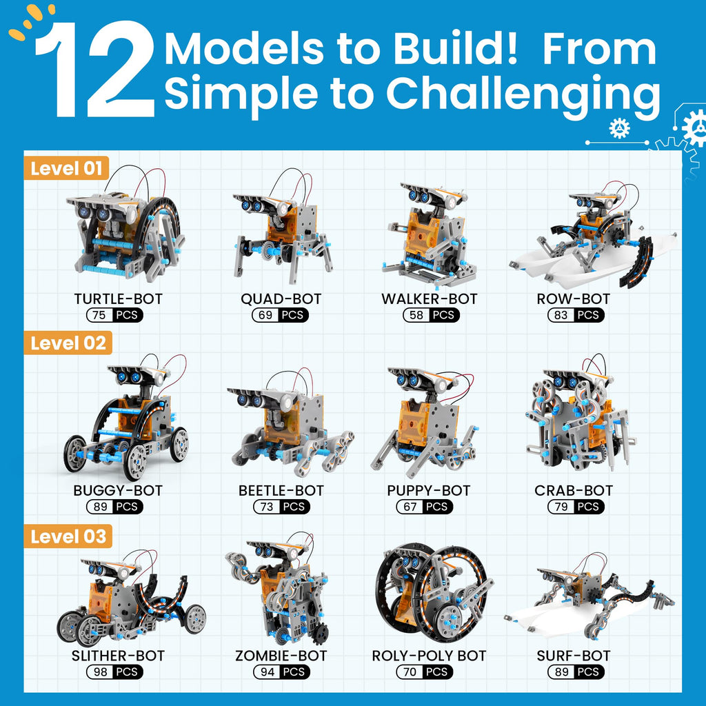 Sillbird 12-in-1 Solar Robot Building Kit — 190-Piece STEM Toy
