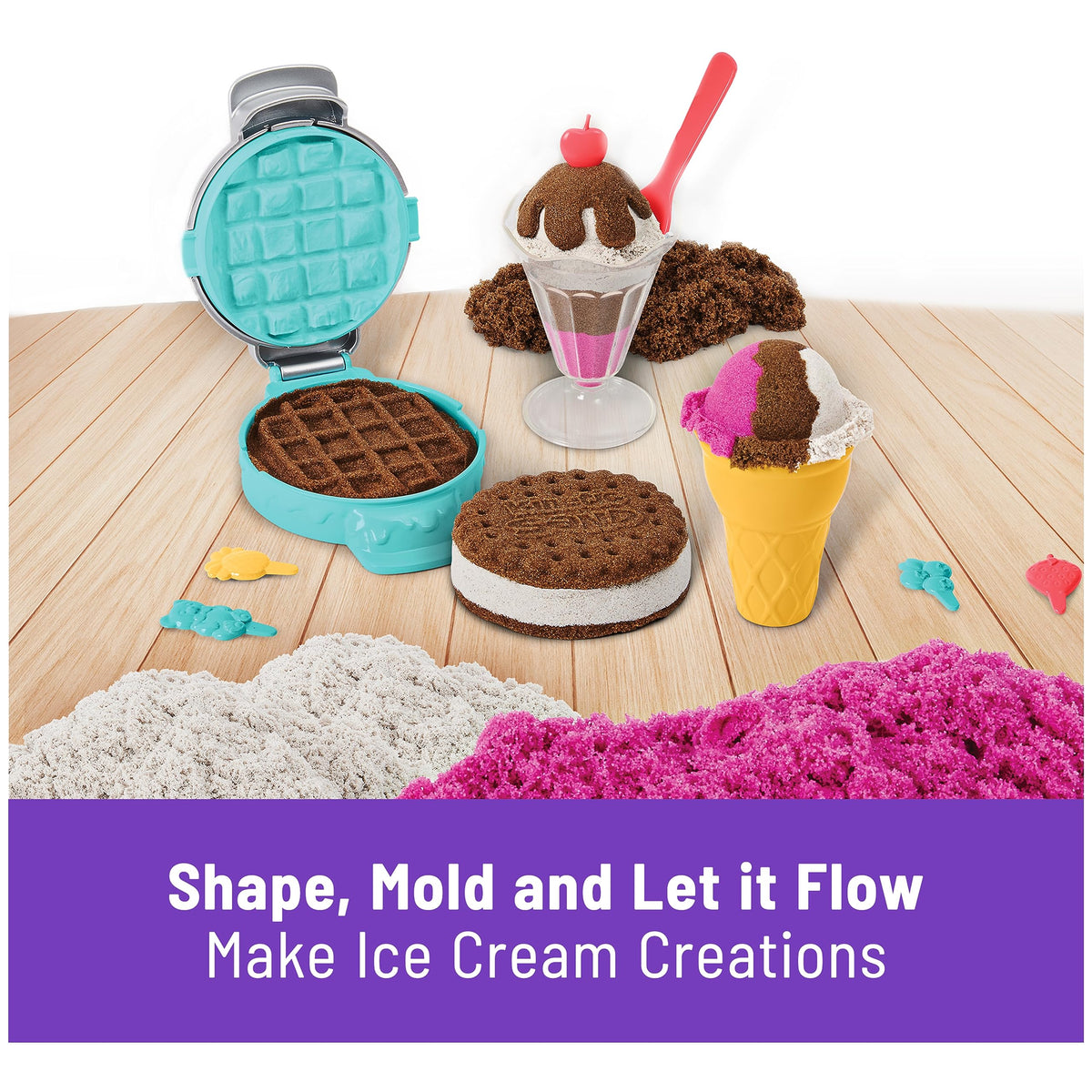 Kinetic Sand Scents, Ice Cream Treats Playset with 3 Colors Scented Play Sand & 6 Tools, Sensory Toys for Kids Ages 3 and up 🍁 All In One Marketplace Canada
