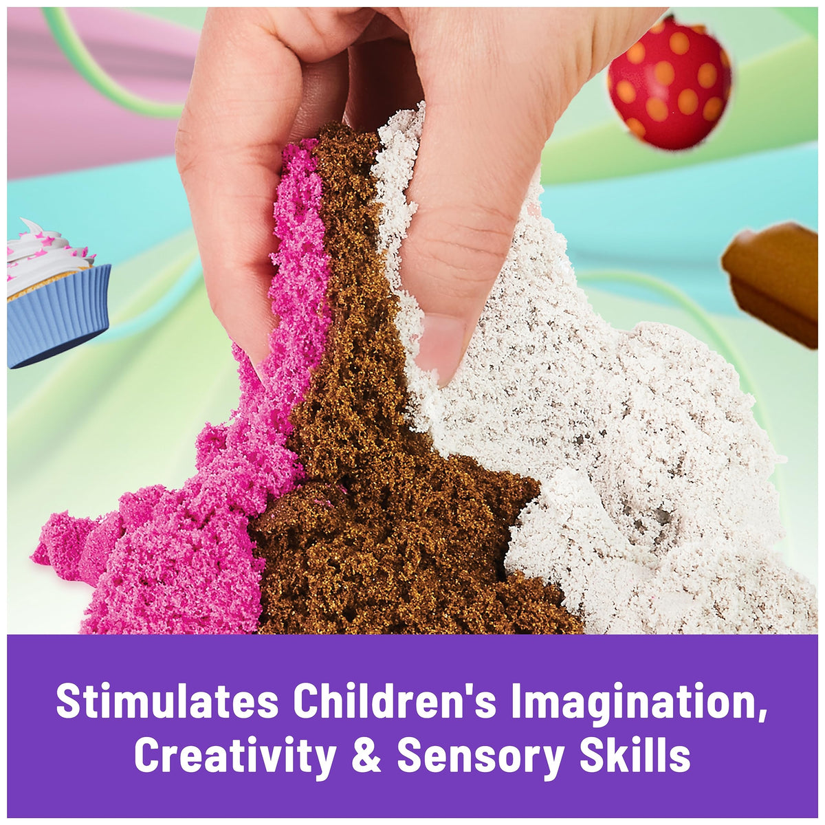 Kinetic Sand Scents, Ice Cream Treats Playset with 3 Colors Scented Play Sand & 6 Tools, Sensory Toys for Kids Ages 3 and up 🍁 All In One Marketplace Canada