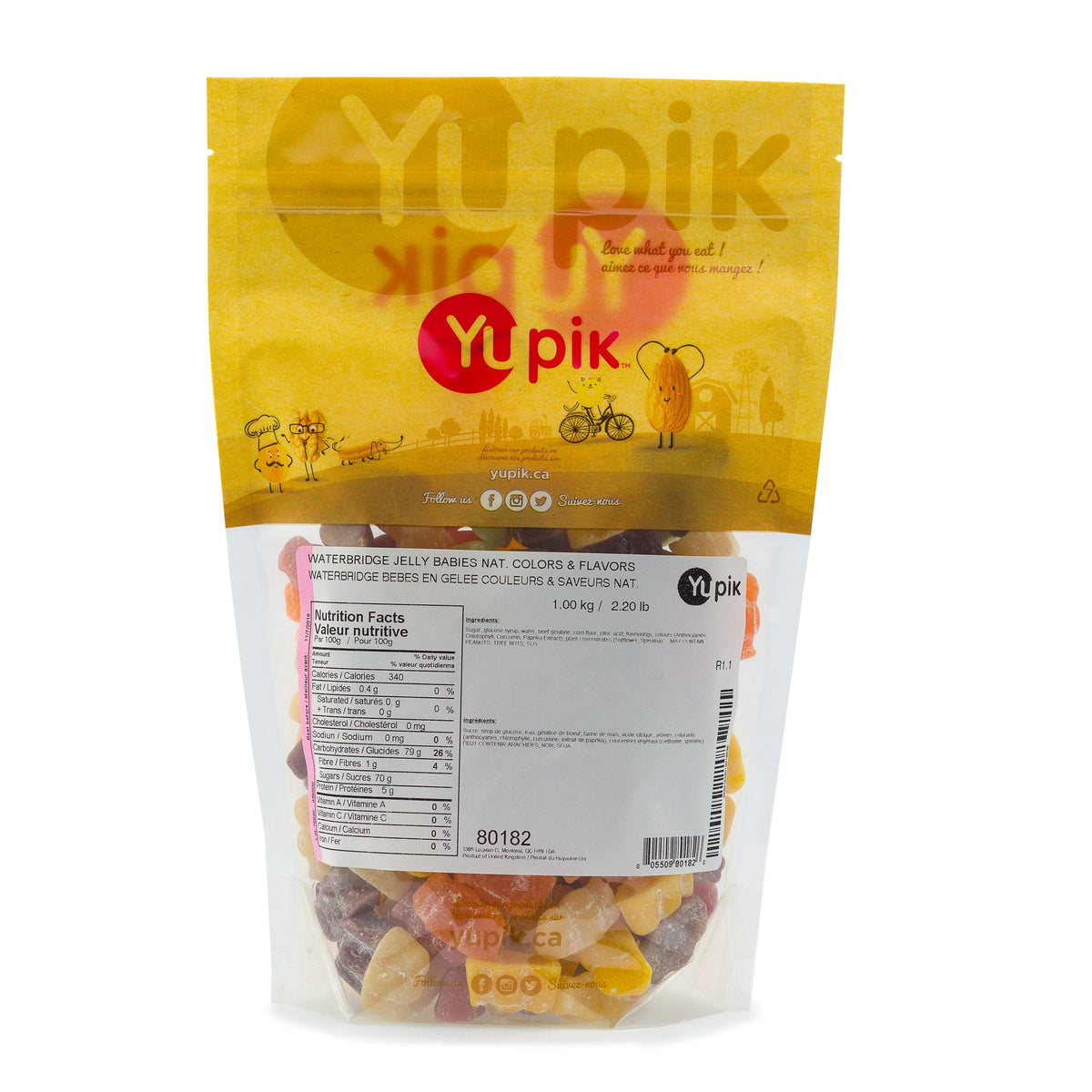 Yupik Candy Jelly Babies, 1 kg, Colorful, Bite-Sized Gummies with Natural Flavours & Colors, Perfect for Snacking, Gifting & Halloween Treats