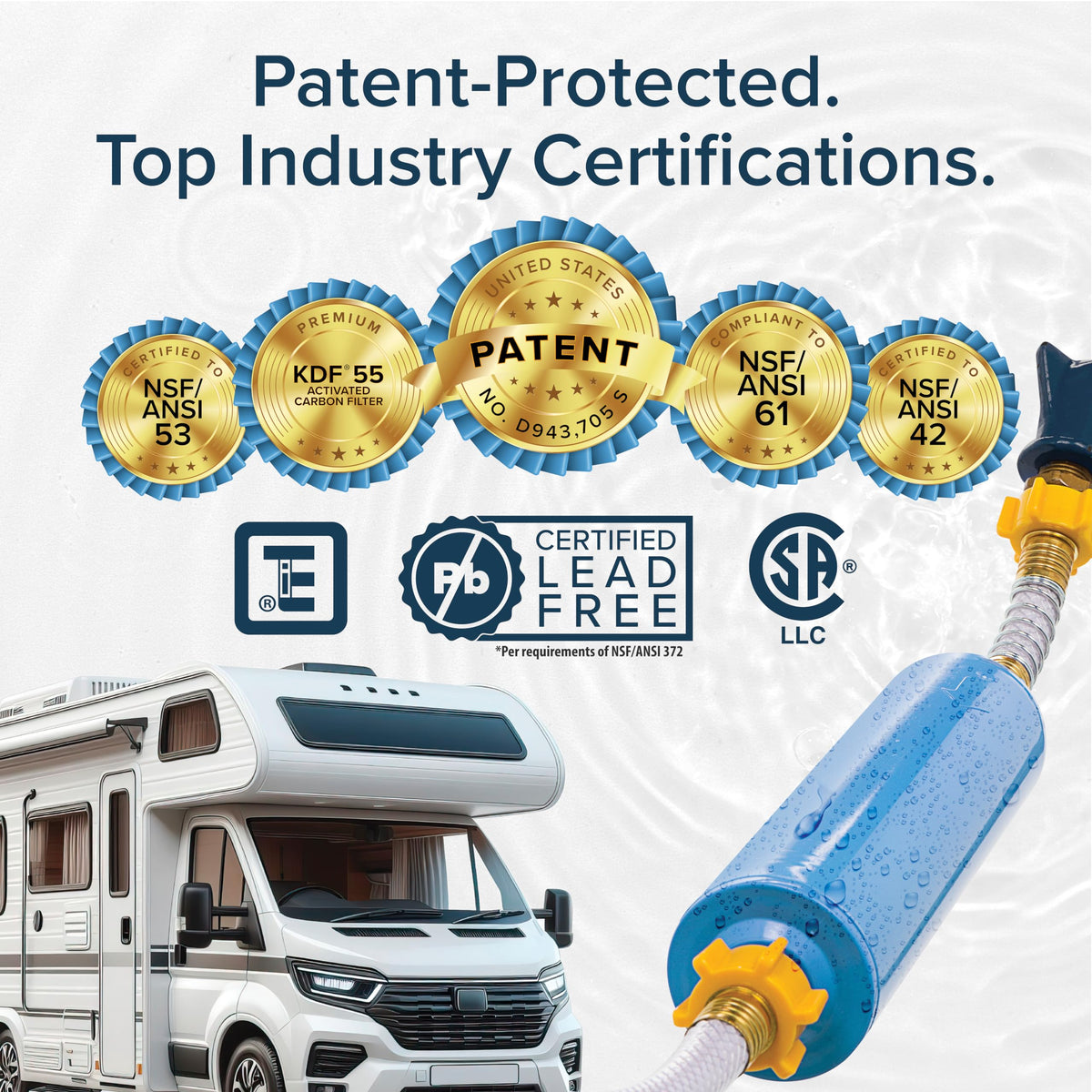 Camco Tastepure RV Water Filter - New & Advanced RV Inline Water Filter with Flexible Hose Protector - GAC & KDF Filtration - Made in USA - Camping Essentials for Fresh Drinking Water (40013) 🍁 All In One Marketplace Canada