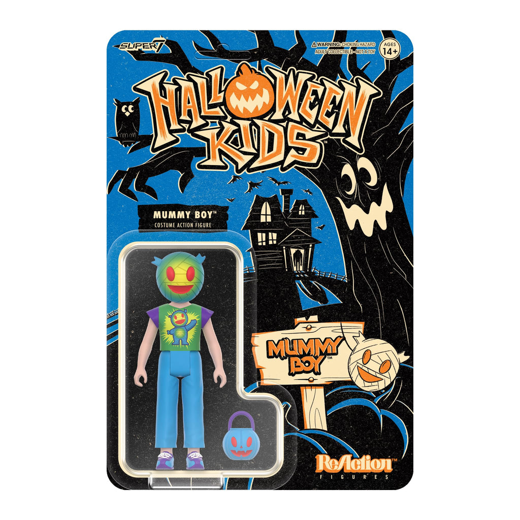 Super7 Halloween Kids Mummy Boy Reaction Figure - 3.75" Mummy Boy Action Figure with Accessory Pop Culture Collectibles and Retro Toys