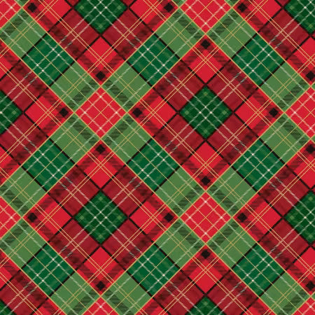 Poinsettias at Christmas - Riley Blake Designs - Multi Plaid - CF17633R-MULTI