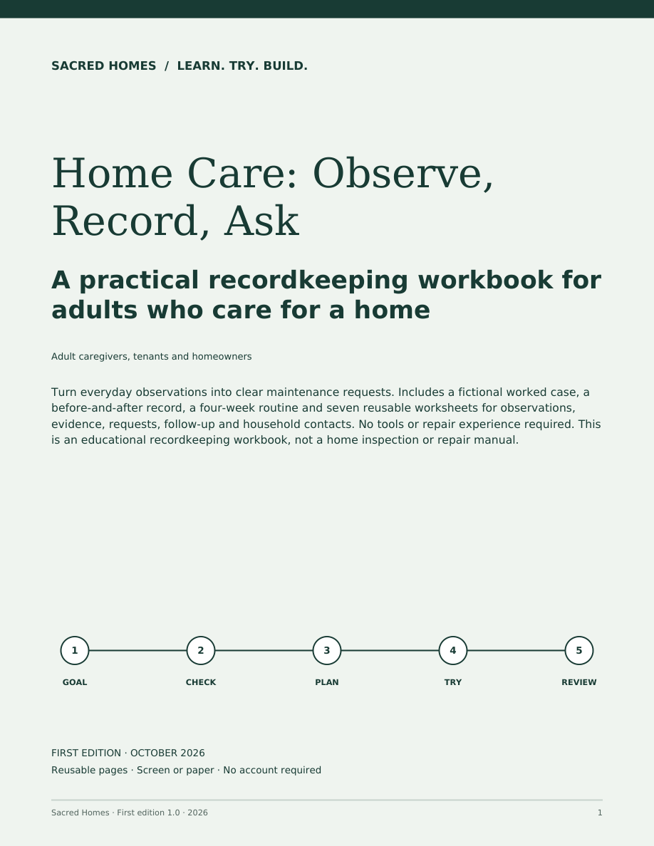 Home Care: Observe, Record, Ask workbook cover