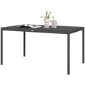 Outdoor Dining Table w/ Aluminium Frame, Garden Table, 57", Dark Grey