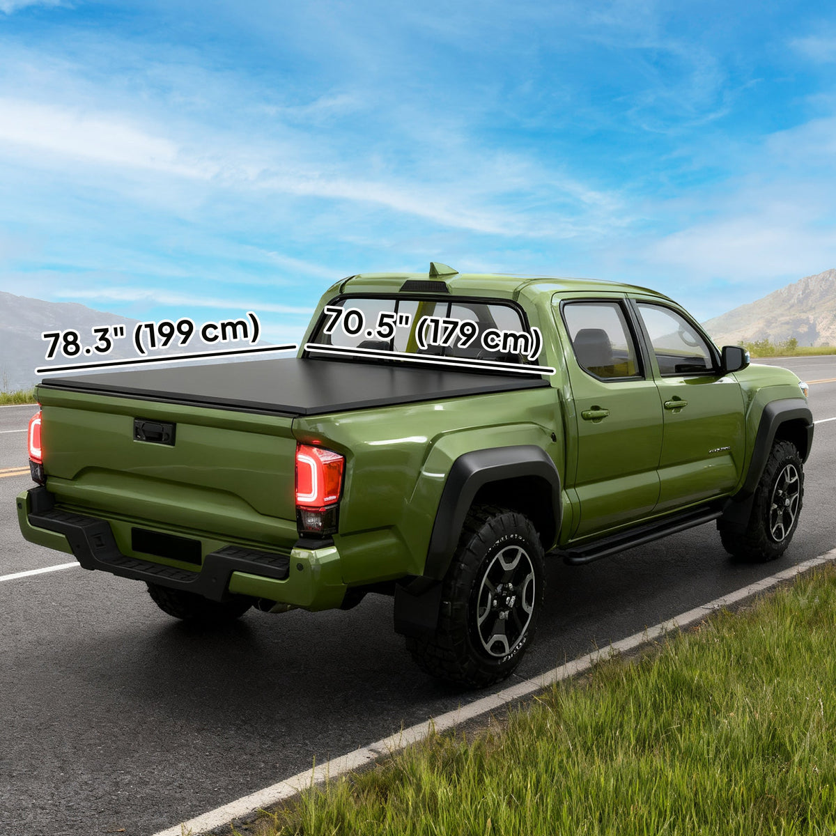 6.5'' Soft Tri-Fold Truck Bed Tonneau Cover for 6.4 ft Bed, Truck Bed Cover with Seal Strip, Black