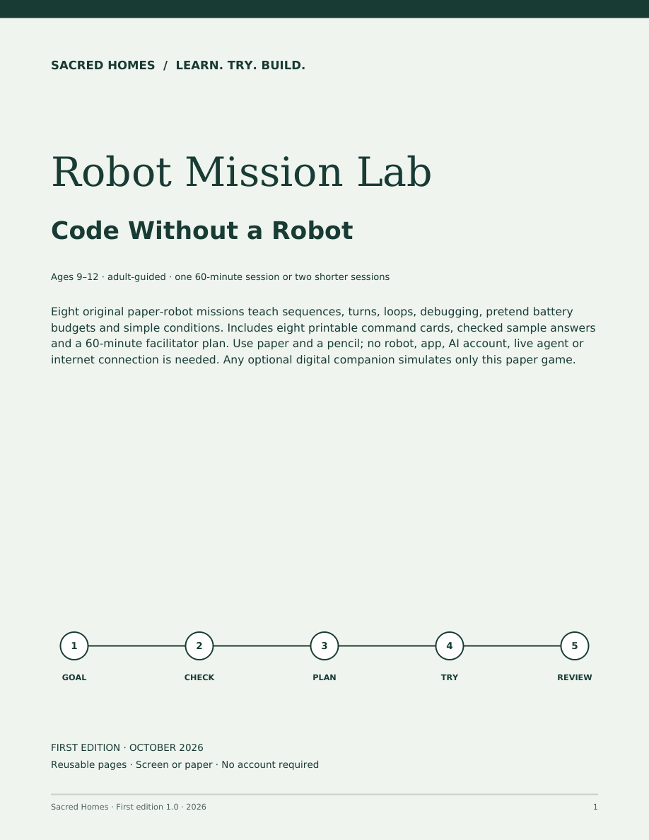 Robot Mission Lab — Code Without a Robot workbook cover