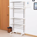 4 Layers Folding Laundry Rack Stand Dryer Storage Towel Rack Rolling