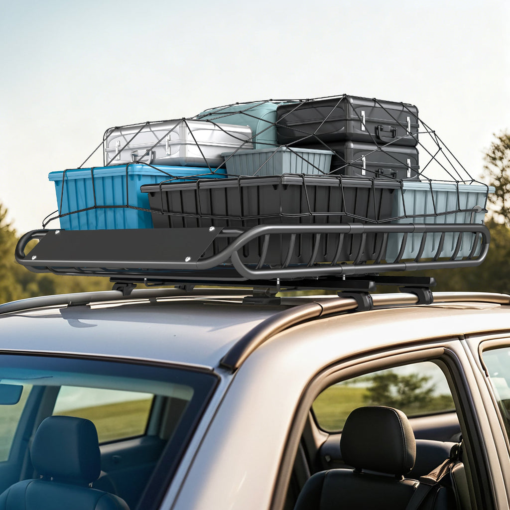 Roof Rack Cargo Carrier Basket, 150LBS Heavy Duty Roof Basket, 46" x 36" x 4.5" Rooftop Cargo Carrier for SUV, Truck